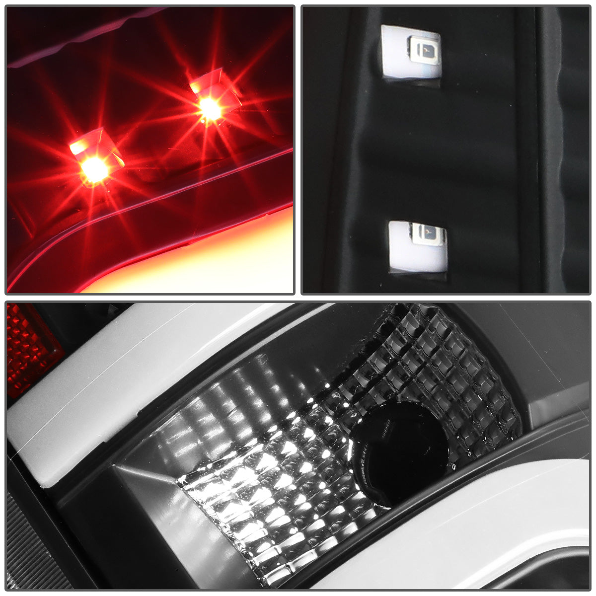 FAROS TRASEROS 09-14 FORD F-150 - DUAL C-BAR - 3D - LED - BLACK / CLEAR
