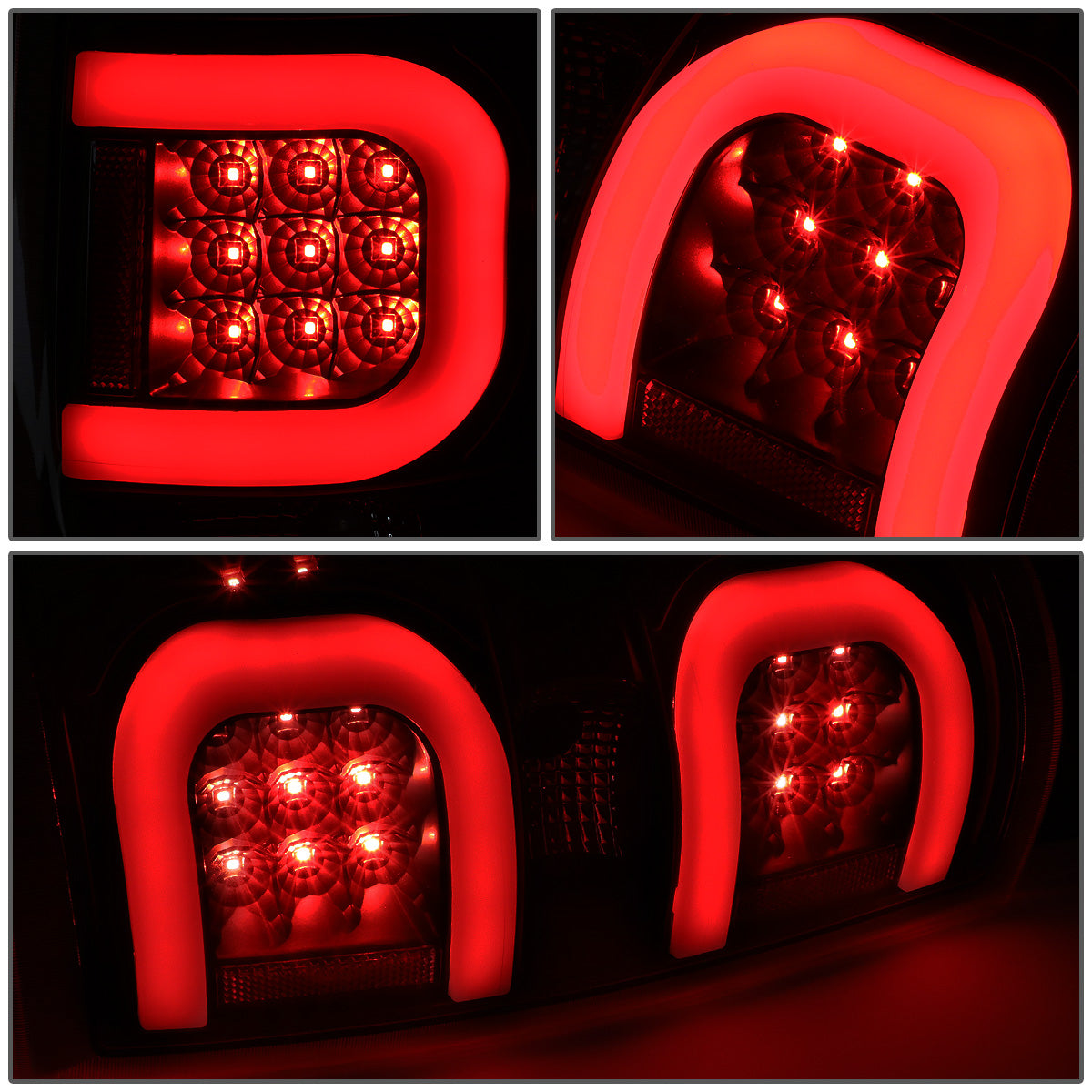 FAROS TRASEROS 09-14 FORD F-150 - DUAL C-BAR - 3D - LED - BLACK / SMOKE