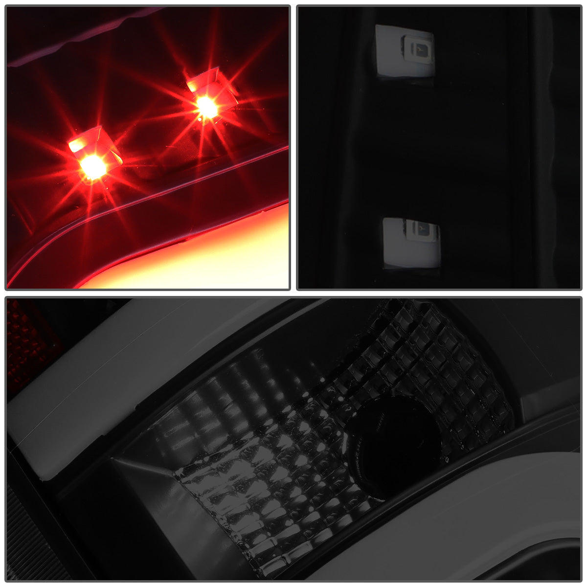 FAROS TRASEROS 09-14 FORD F-150 - DUAL C-BAR - 3D - LED - BLACK / SMOKE