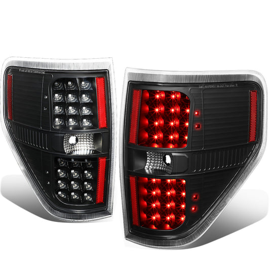 FAROS TRASEROS 09-14 FORD F-150 - FULL LED - LED - BLACK / CLEAR