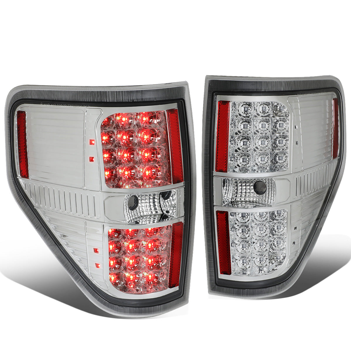 FAROS TRASEROS 09-14 FORD F-150 - FULL LED - LED - CHROME / CLEAR