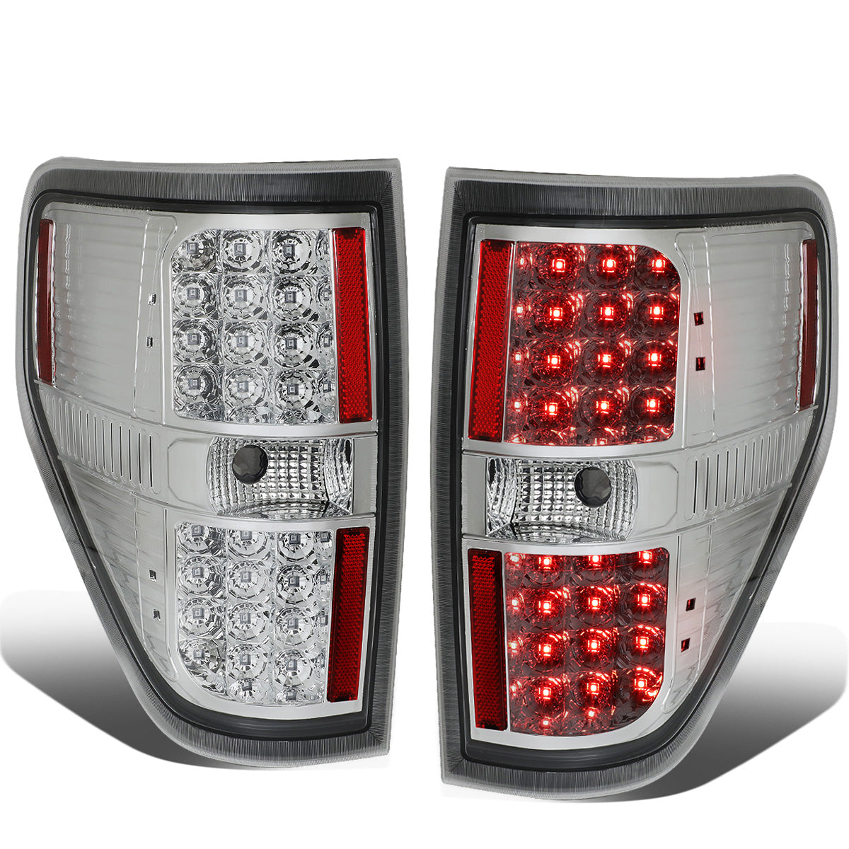 FAROS TRASEROS 09-14 FORD F-150 - FULL LED - LED - CHROME / CLEAR