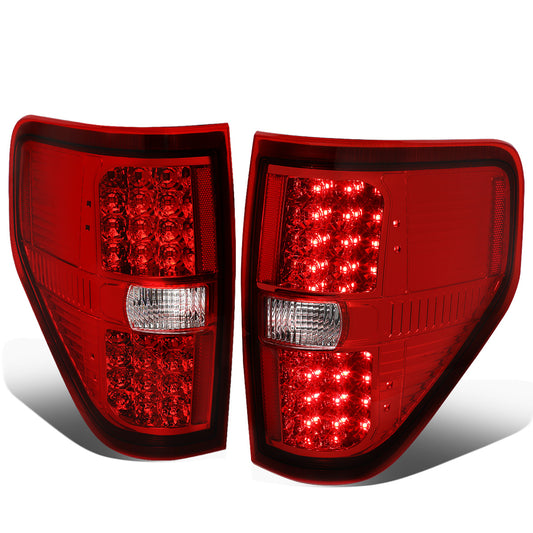 FAROS TRASEROS 09-14 FORD F-150 - FULL LED - LED - CHROME / RED