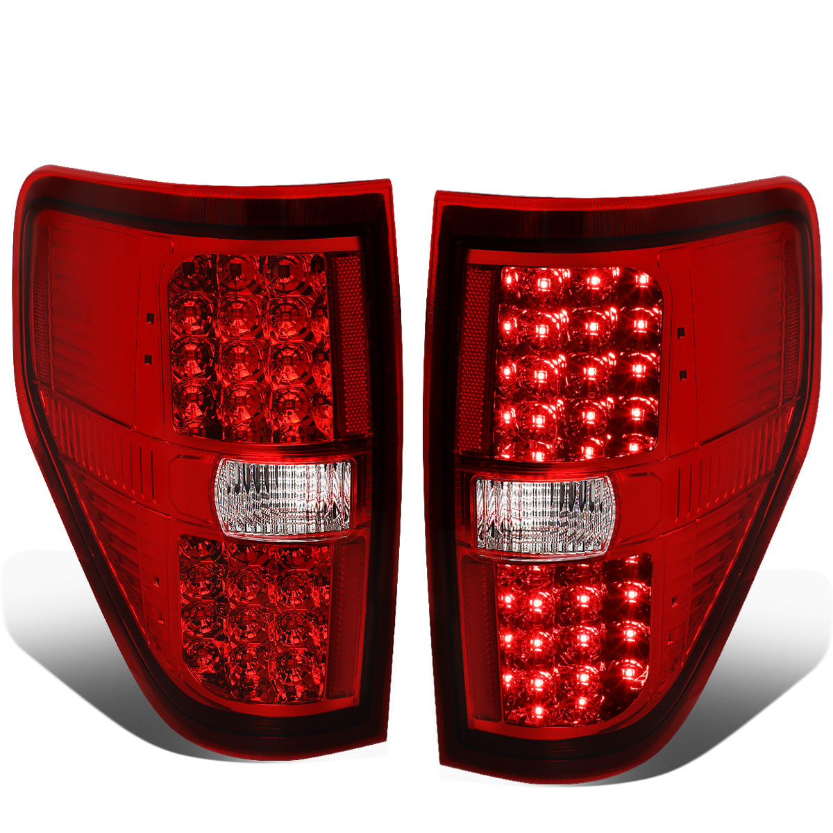 FAROS TRASEROS 09-14 FORD F-150 - FULL LED - LED - CHROME / RED