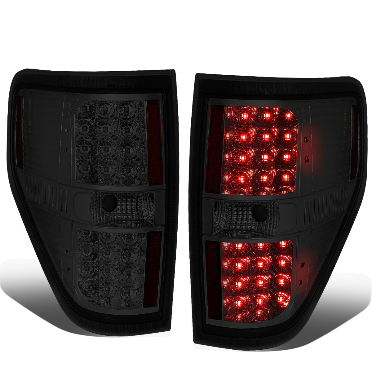 FAROS TRASEROS 09-14 FORD F-150 - FULL LED - LED - CHROME / SMOKE
