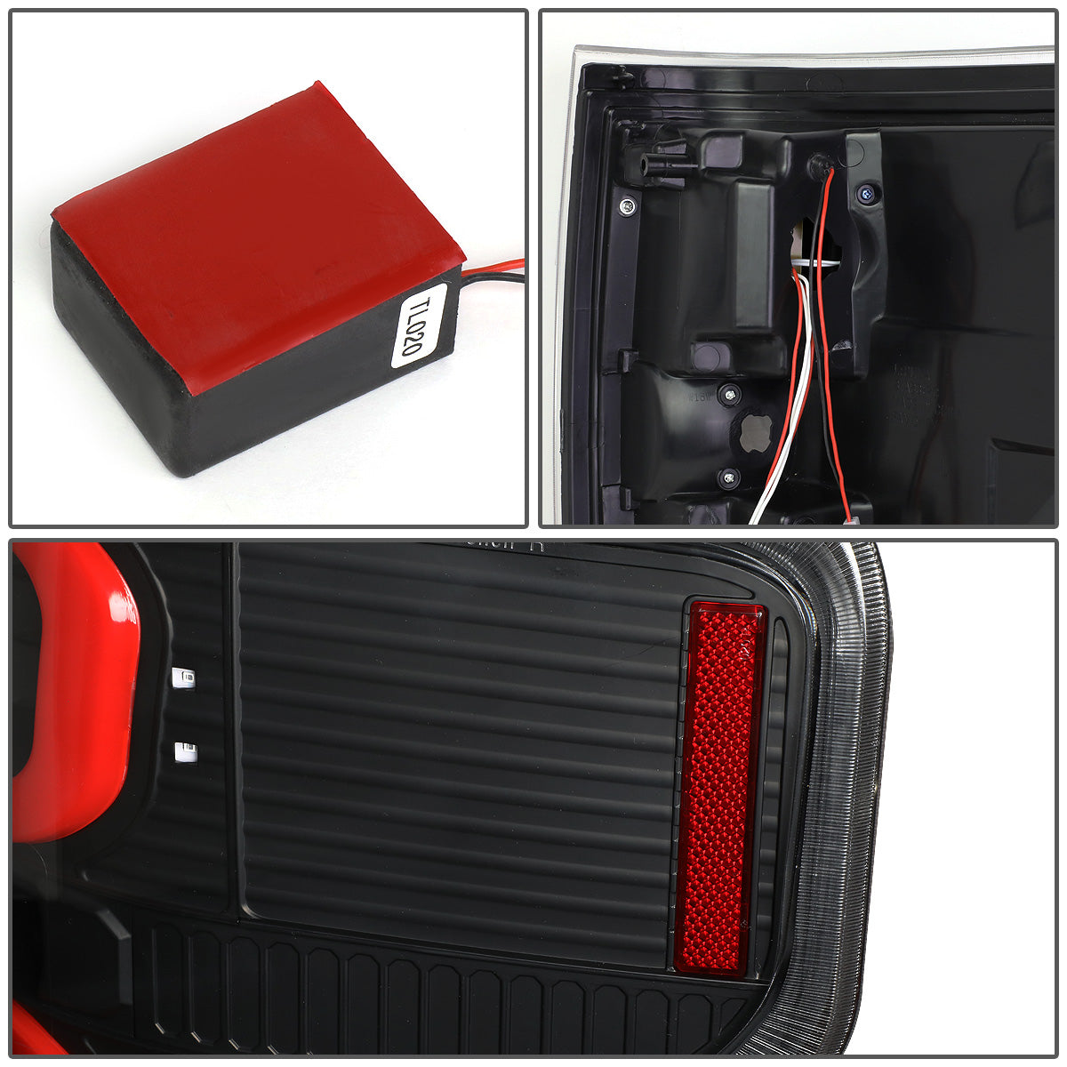 FAROS TRASEROS 09-14 FORD F-150 - DUAL RED C-BAR - 3D - LED - BLACK / CLEAR