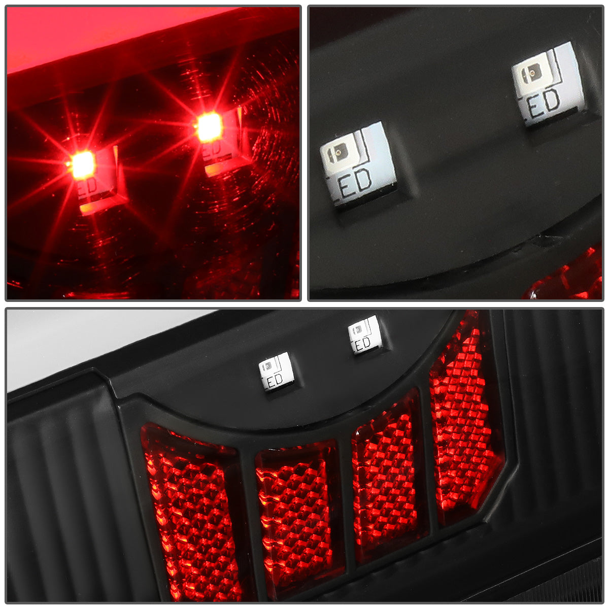 FAROS TRASEROS 90-96 FORD F-150 / 90-97 FORD F-250 / 90-97 FORD F-350 / 90-96 FORD BRONCO / 90-97 FORD F SUPER DUTY - FITS STYLESIDE MODELS ONLY - 3D - LED - BLACK / CLEAR