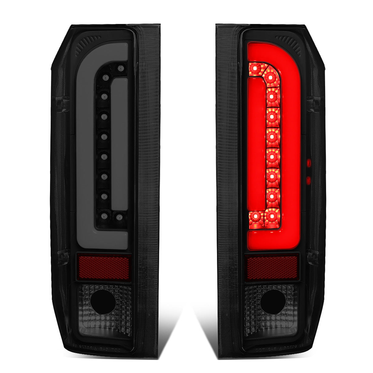 FAROS TRASEROS 90-96 FORD F-150 / 90-97 FORD F-250 / 90-97 FORD F-350 / 90-96 FORD BRONCO / 90-97 FORD F SUPER DUTY - FITS STYLESIDE MODELS ONLY - 3D - LED - BLACK / SMOKE