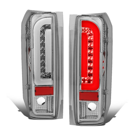 FAROS TRASEROS 90-96 FORD F-150 / 90-97 FORD F-250 / 90-97 FORD F-350 / 90-96 FORD BRONCO / 90-97 FORD F SUPER DUTY - FITS STYLESIDE MODELS ONLY - 3D - LED - CHROME / CLEAR