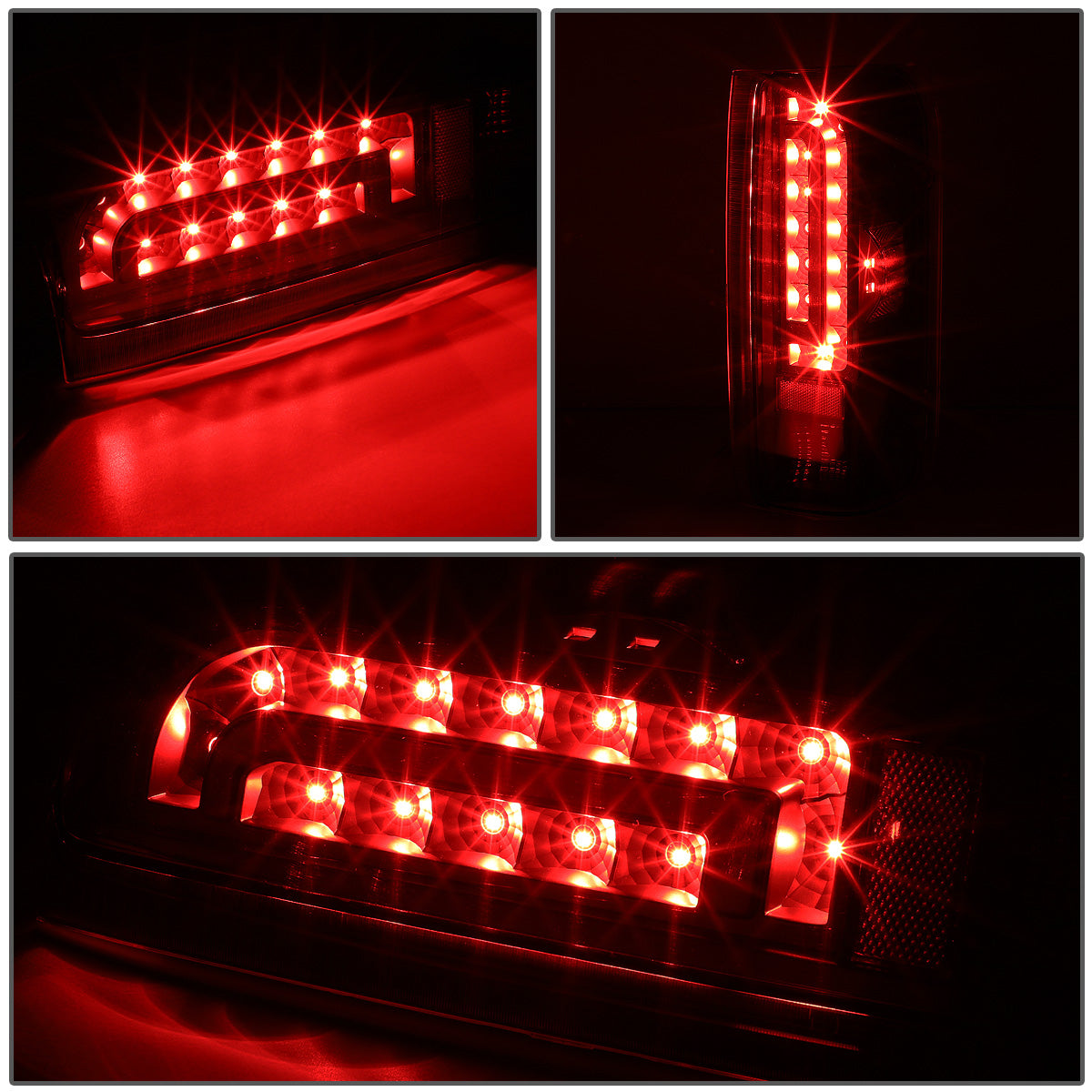FAROS TRASEROS 90-96 FORD F-150 / 90-97 FORD F-250 / 90-97 FORD F-350 / 90-96 FORD BRONCO / 90-97 FORD F SUPER DUTY - FITS STYLESIDE MODELS ONLY - LED - BLACK / CLEAR
