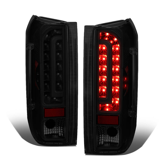FAROS TRASEROS 90-96 FORD F-150 / 90-97 FORD F-250 / 90-97 FORD F-350 / 90-96 FORD BRONCO / 90-97 FORD F SUPER DUTY - FITS STYLESIDE MODELS ONLY - LED - BLACK / SMOKE