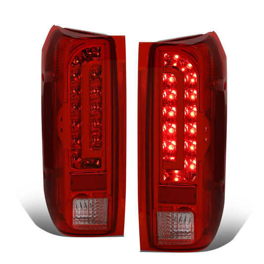 FAROS TRASEROS 90-96 FORD F-150 / 90-97 FORD F-250 / 90-97 FORD F-350 / 90-96 FORD BRONCO / 90-97 FORD F SUPER DUTY - FITS STYLESIDE MODELS ONLY - LED - CHROME / RED