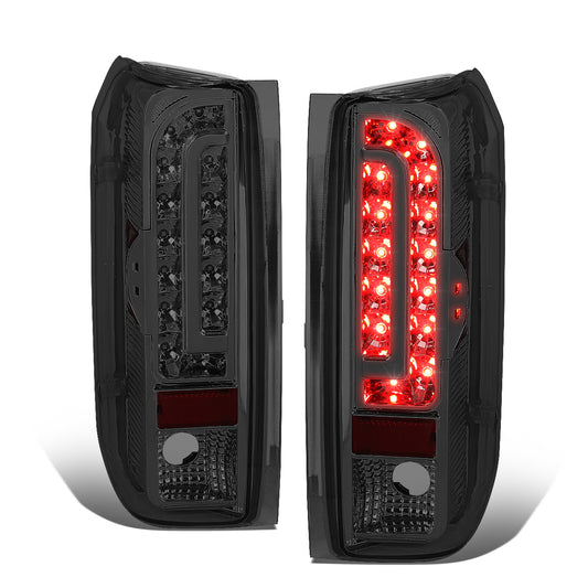 FAROS TRASEROS 90-96 FORD F-150 / 90-97 FORD F-250 / 90-97 FORD F-350 / 90-96 FORD BRONCO / 90-97 FORD F SUPER DUTY - FITS STYLESIDE MODELS ONLY - LED - CHROME / SMOKE