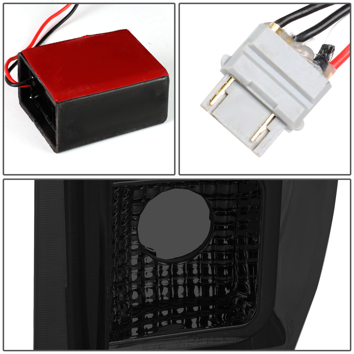 FAROS TRASEROS 90-96 FORD F-150 / 90-97 FORD F-250 / 90-97 FORD F-350 / 90-96 FORD BRONCO / 90-97 FORD F SUPER DUTY - FITS STYLESIDE MODELS ONLY - LED - CHROME / SMOKE