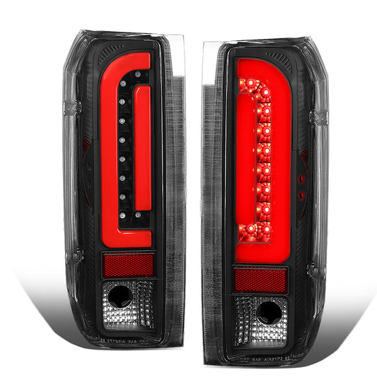 FAROS TRASEROS 90-96 FORD F-150 / 90-97 FORD F-250 / 90-97 FORD F-350 / 90-96 FORD BRONCO / 90-97 FORD F SUPER DUTY - FITS STYLESIDE MODELS ONLY - RED LED - BLACK / CLEAR