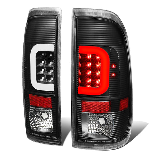 FAROS TRASEROS 08-16 FORD F-250, F-350, F-450, F-550 - SUPER DUTY / 09-16 FORD F-350, F-450 / 15-16 FORD F-550 - C-BAR - 3D - LED - BLACK / CLEAR