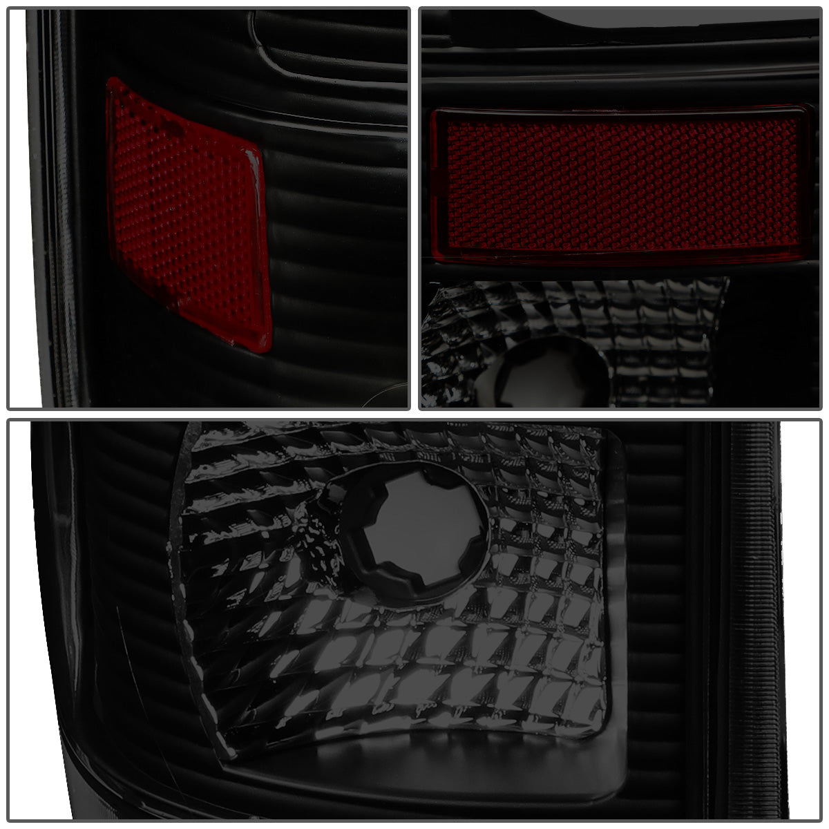 FAROS TRASEROS 08-16 FORD F-250, F-350, F-450, F-550 - SUPER DUTY / 09-16 FORD F-350, F-450 / 15-16 FORD F-550 - C-BAR - 3D - LED - BLACK / SMOKE