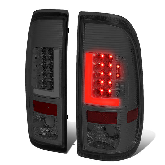 FAROS TRASEROS 08-16 FORD F-250, F-350, F-450, F-550 - SUPER DUTY / 09-16 FORD F-350, F-450 / 15-16 FORD F-550 - L-BAR - 3D - LED - CHROME / SMOKE