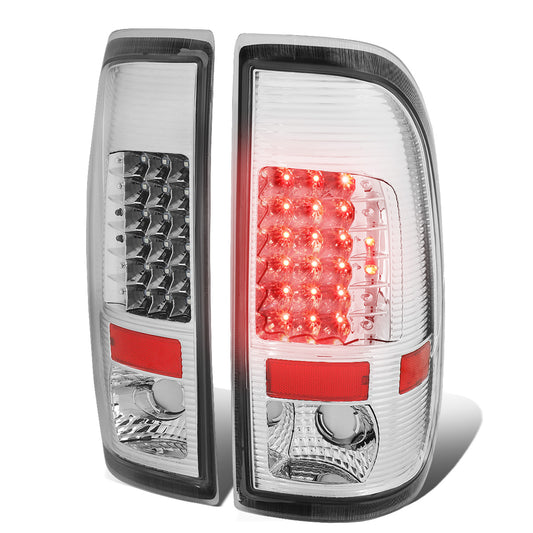 FAROS TRASEROS 08-16 FORD F-250, F-350, F-450, F-550 - SUPER DUTY / 09-16 FORD F-350, F-450 / 15-16 FORD F-550 - LED - CHROME / CLEAR