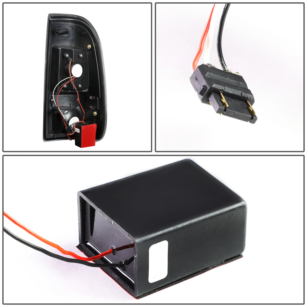 FAROS TRASEROS 08-16 FORD F-250, F-350, F-450, F-550 - SUPER DUTY / 09-16 FORD F-350, F-450 / 15-16 FORD F-550 - RED C-BAR - 3D - LED - CHROME / RED