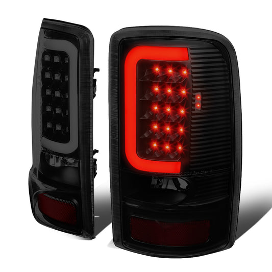 FAROS TRASEROS 00-06 CHEVY TAHOE , CHEVY SUBURBAN 1500 , 2500 , GMC YUKON , YUKON XL 1500 , 2500 - C-BAR - 3D - U-HALO LED - FITS LIFT DOOR MODELS ONLY , DOES NOT FIT BARN DOOR MODELS - BLACK / SMOKE