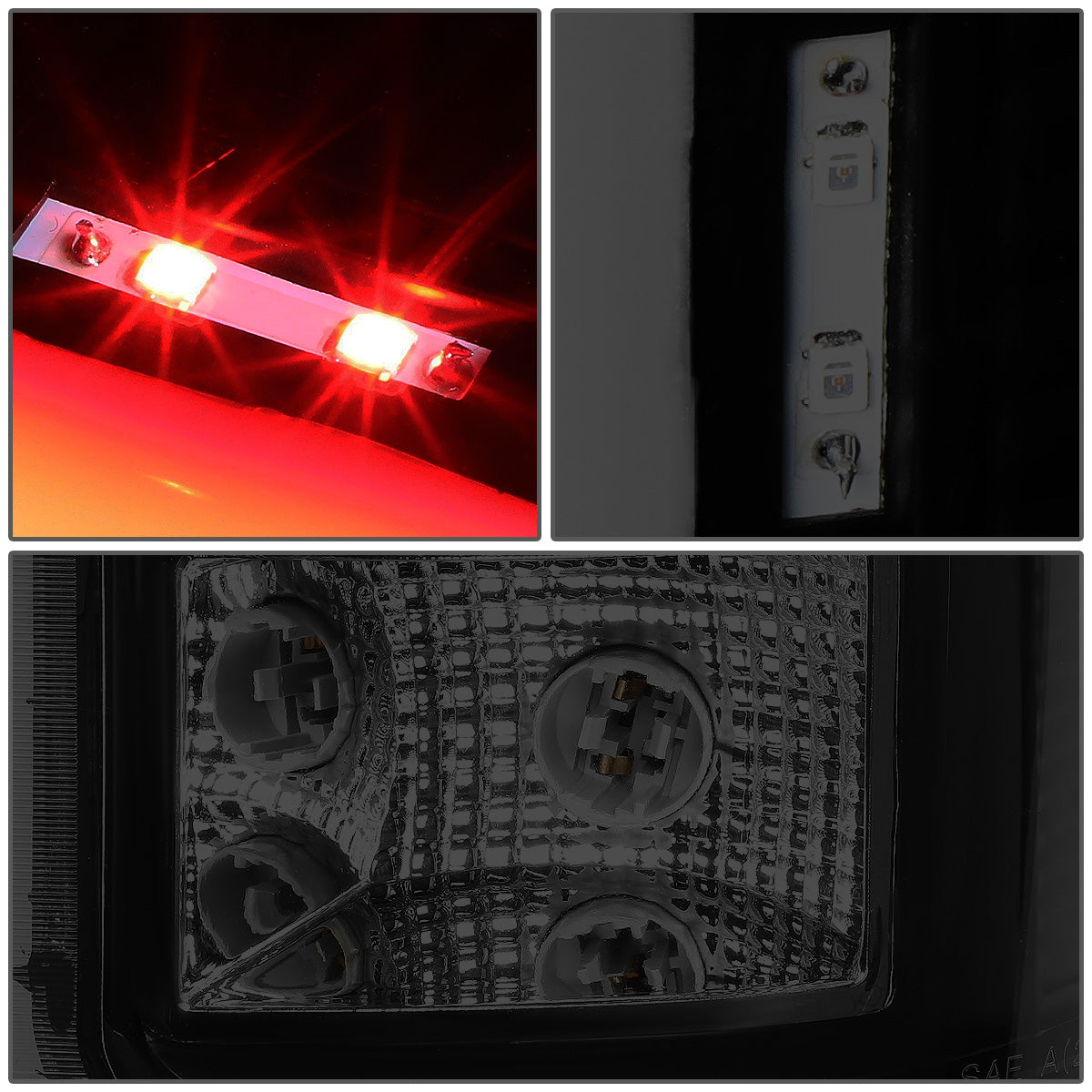 FAROS TRASEROS 07-13 GMC SIERRA 1500 - 07-14 GMC SIERRA 2500HD 3500HD - DOES NOT FIT DUALLY MODELS, DOES NOT FIT DENALI MODELS, DOES NOT FIT MODELS WITH 921 BACKUP BULB MODELS - 3D - LED - BLACK / SMOKE