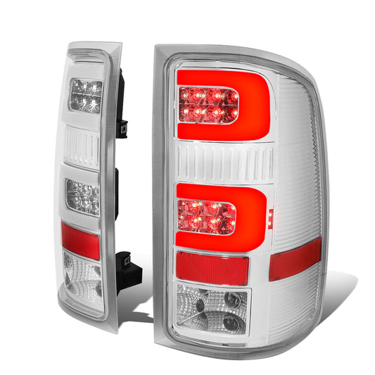 FAROS TRASEROS 07-13 GMC SIERRA 1500 - 07-14 GMC SIERRA 2500HD 3500HD - DOES NOT FIT DUALLY MODELS, DOES NOT FIT DENALI MODELS, DOES NOT FIT MODELS WITH 921 BACKUP BULB MODELS - 3D - LED - CHROME / CLEAR