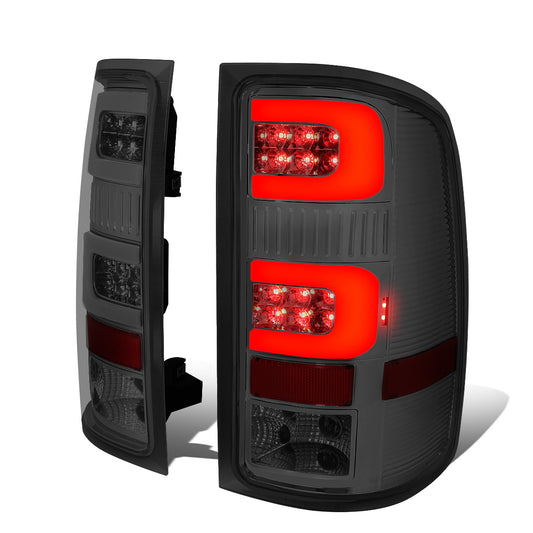 FAROS TRASEROS 07-13 GMC SIERRA 1500 - 07-14 GMC SIERRA 2500HD 3500HD - DOES NOT FIT DUALLY MODELS, DOES NOT FIT DENALI MODELS, DOES NOT FIT MODELS WITH 921 BACKUP BULB MODELS - 3D - LED - CHROME / SMOKE