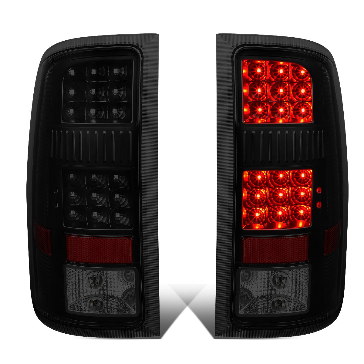 FAROS TRASEROS 07-13 GMC SIERRA 1500 - 07-14 GMC SIERRA 2500HD 3500HD - DOES NOT FIT DUALLY MODELS, DOES NOT FIT DENALI MODELS, DOES NOT FIT MODELS WITH 921 BACKUP BULB MODELS - LED - BLACK / SMOKE