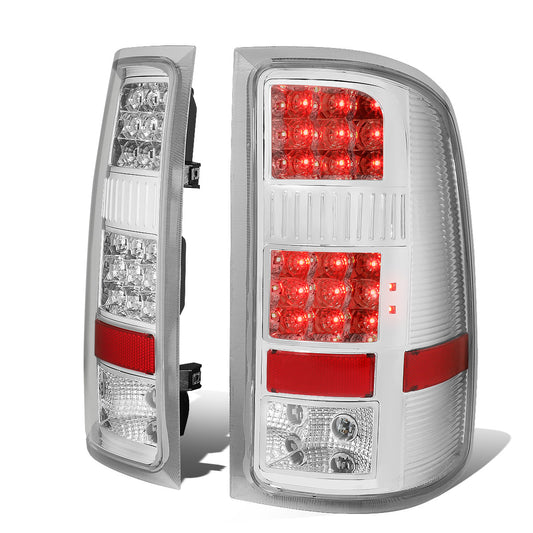 FAROS TRASEROS 07-13 GMC SIERRA 1500 - 07-14 GMC SIERRA 2500HD 3500HD - DOES NOT FIT DUALLY MODELS, DOES NOT FIT DENALI MODELS, DOES NOT FIT MODELS WITH 921 BACKUP BULB MODELS - LED - CHROME / CLEAR