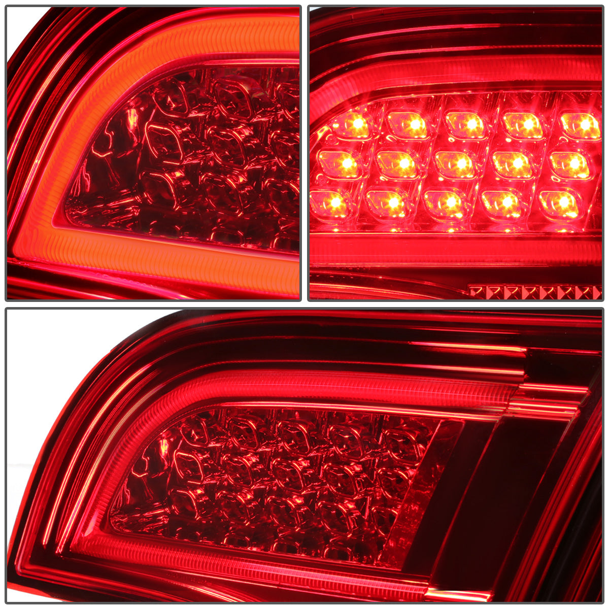 FAROS TRASEROS 05-08 AUDI S4 , A4 , A4 QUATTRO - 3D - TRON STYLE LED - CHROME / RED