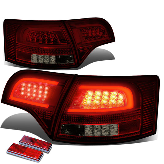 FAROS TRASEROS 05-08 AUDI S4 , A4 , A4 QUATTRO - 3D - TRON STYLE LED - SMOKE / RED