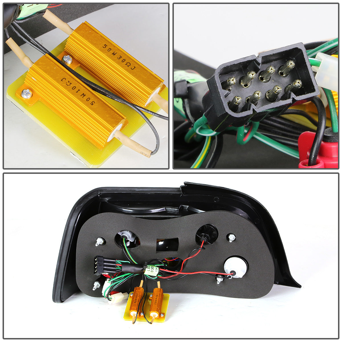 FAROS TRASEROS 92-99 BMW 3-SERIES E36 2-DR - 3D BAR - LED - RED / CLEAR