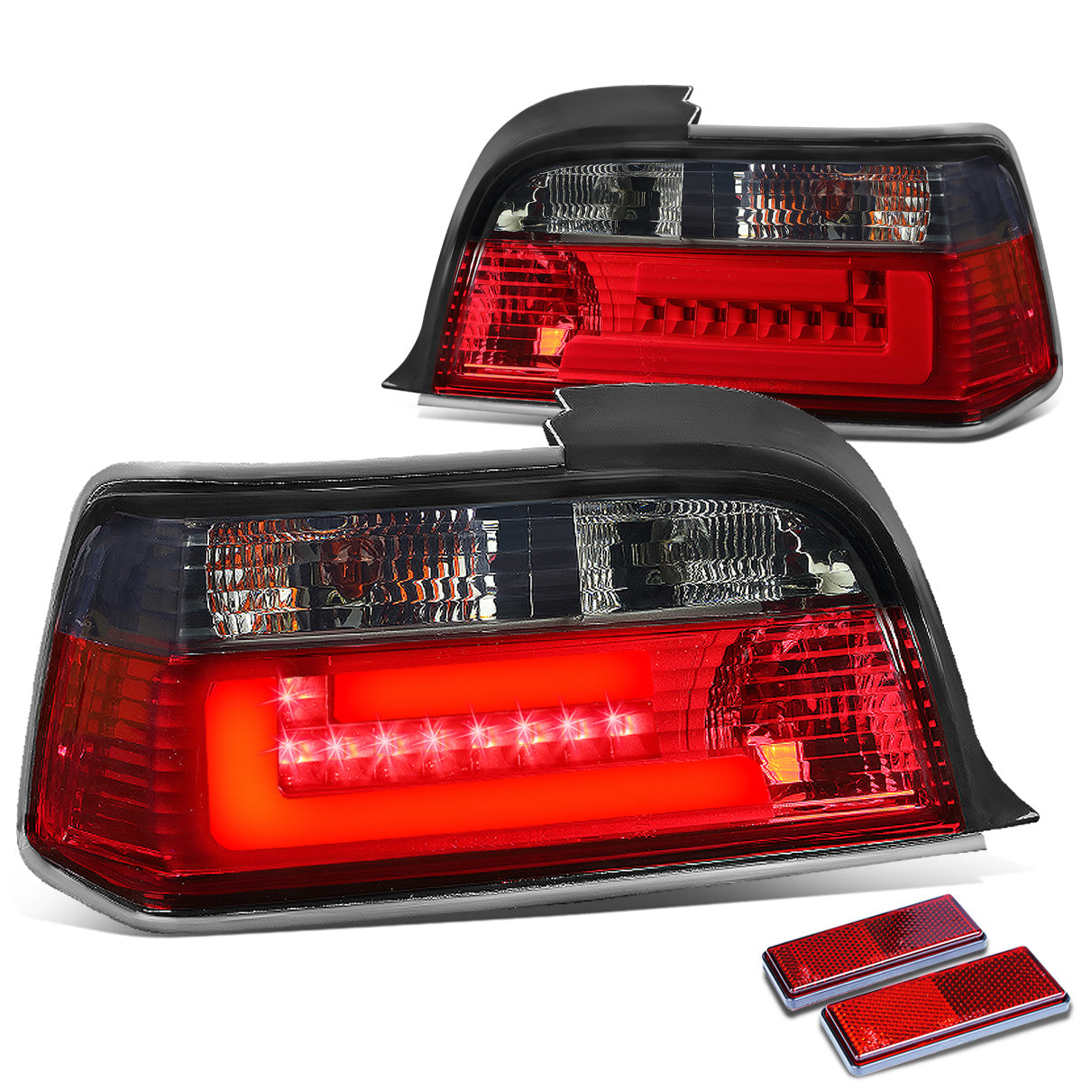 FAROS TRASEROS 92-99 BMW 3-SERIES E36 2-DR - 3D BAR - LED - RED / SMOKE