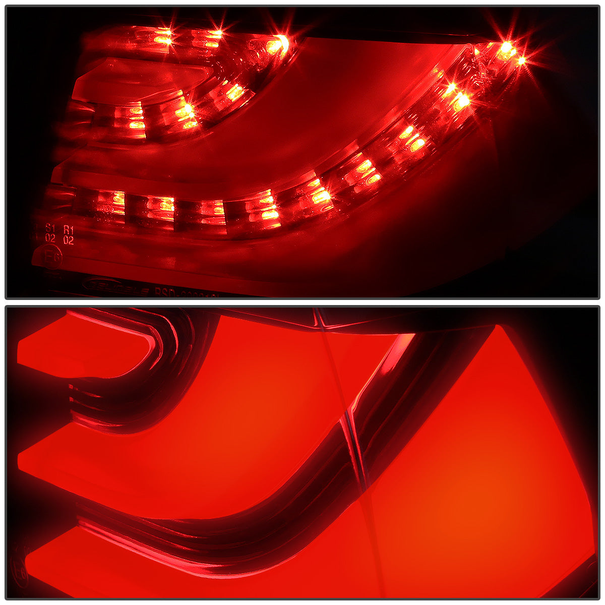 FAROS TRASEROS 05-08 BMW 3-SERIES E90 4-DR - 3D STRIP - LED - BLACK / SMOKE