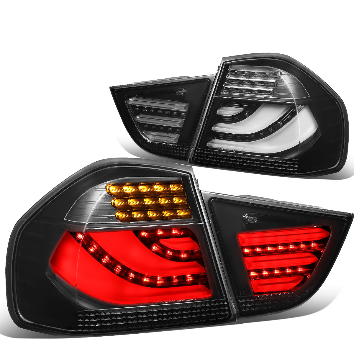 FAROS TRASEROS 09-11 BMW 3-SERIES E90 - 3D STRIP - LED - BLACK / SMOKE