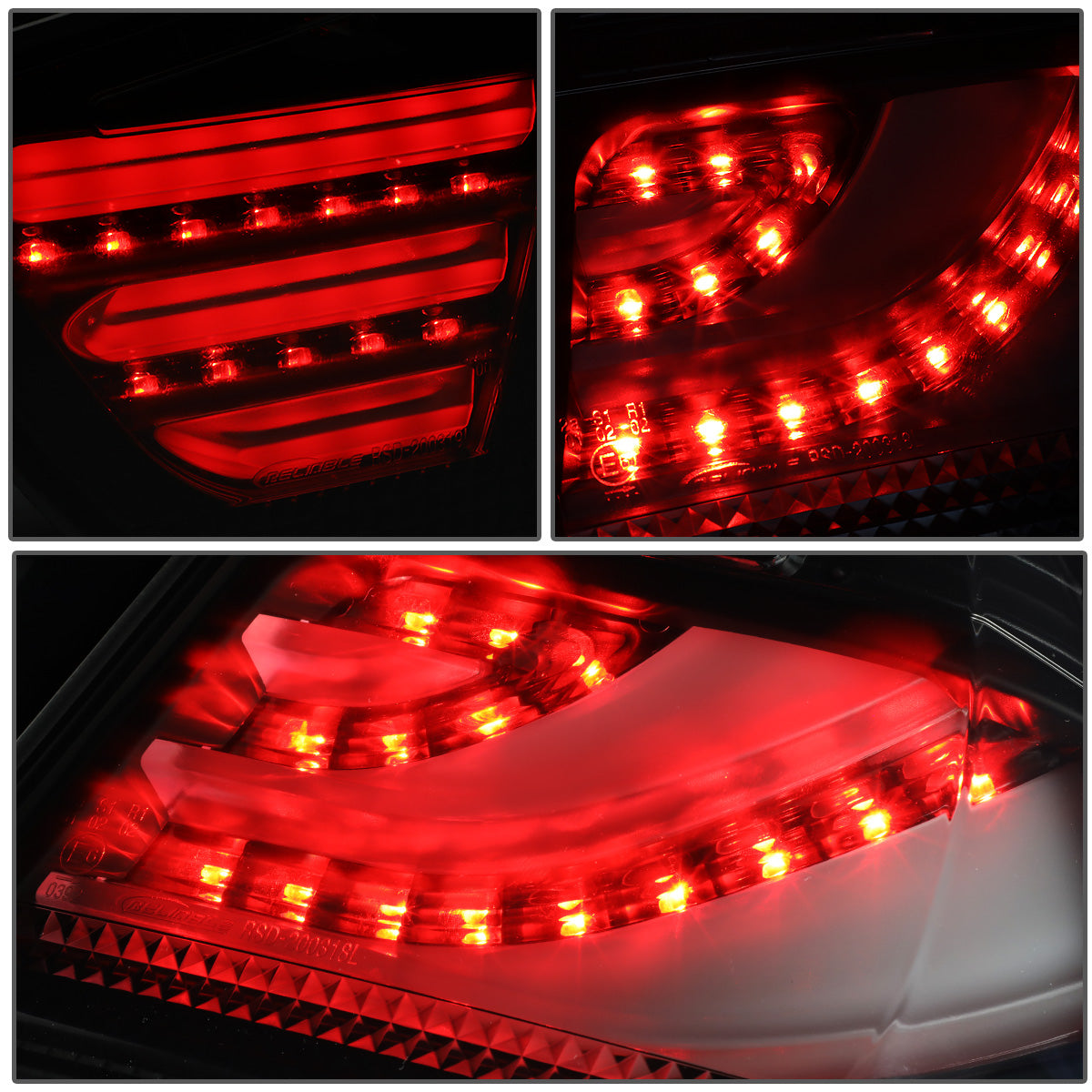 FAROS TRASEROS 09-11 BMW 3-SERIES E90 - 3D STRIP - LED - BLACK / SMOKE