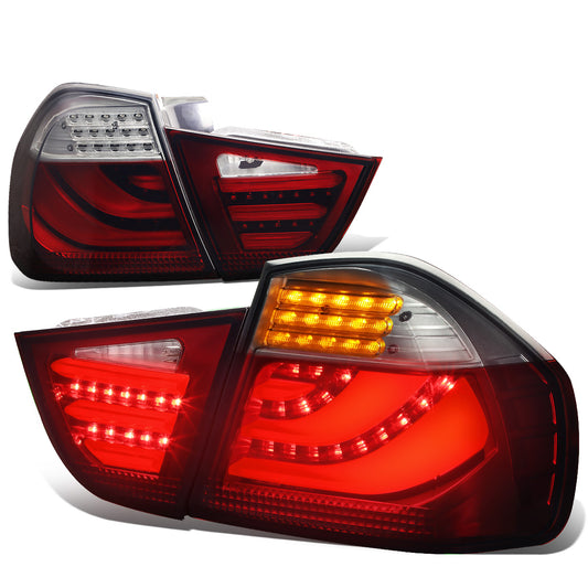 FAROS TRASEROS 09-11 BMW 3-SERIES E90 - 3D STRIP - LED - RED / SMOKE