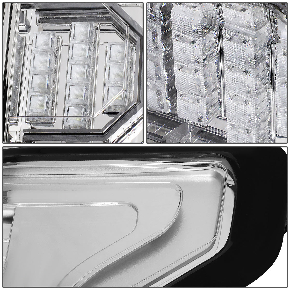 FAROS TRASEROS 15-17 FORD F-150 - 3D STRIP - TRON STYLE - LED - CHROME / CLEAR