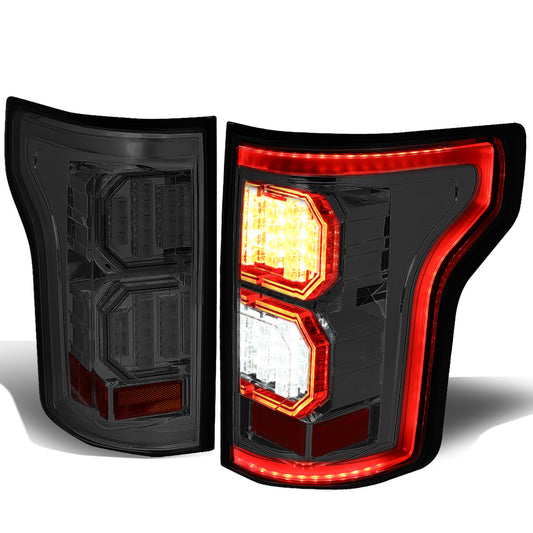 FAROS TRASEROS 15-17 FORD F-150 - 3D STRIP - TRON STYLE - LED - CHROME / SMOKE