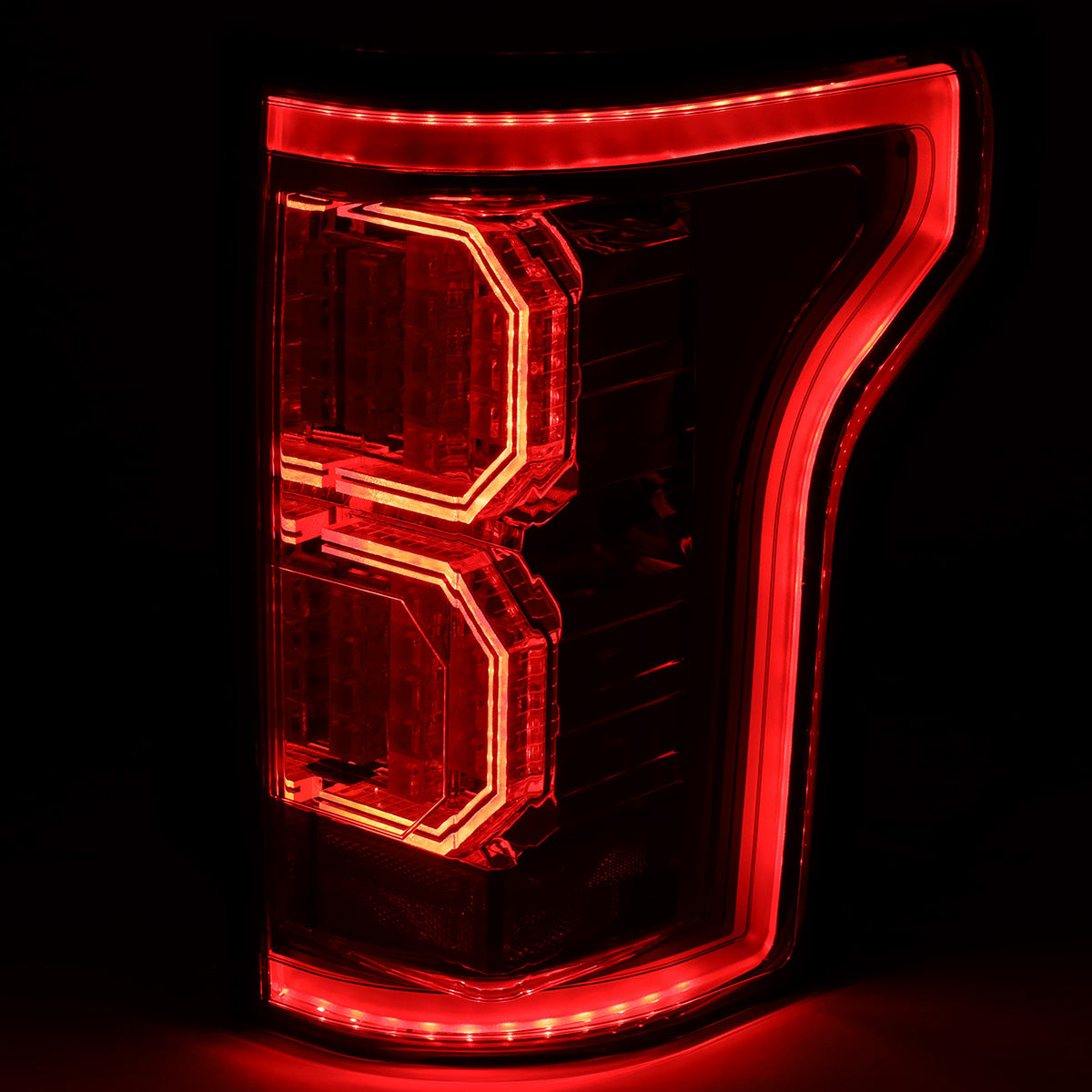 FAROS TRASEROS 15-17 FORD F-150 - 3D STRIP - TRON STYLE - LED - RED / SMOKE