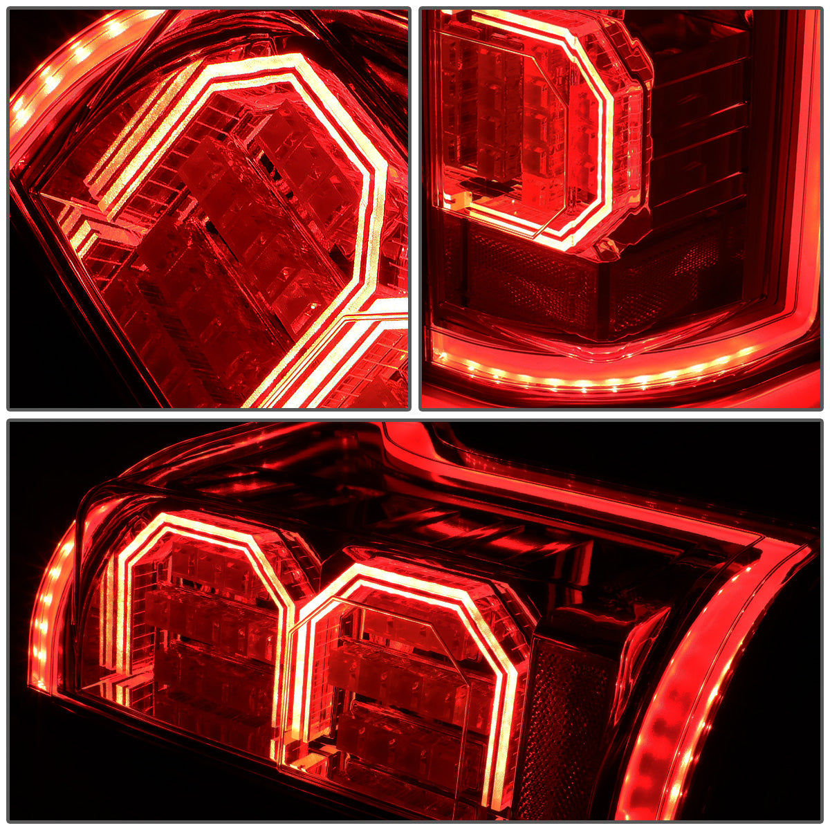FAROS TRASEROS 15-17 FORD F-150 - 3D STRIP - TRON STYLE - LED - RED / SMOKE