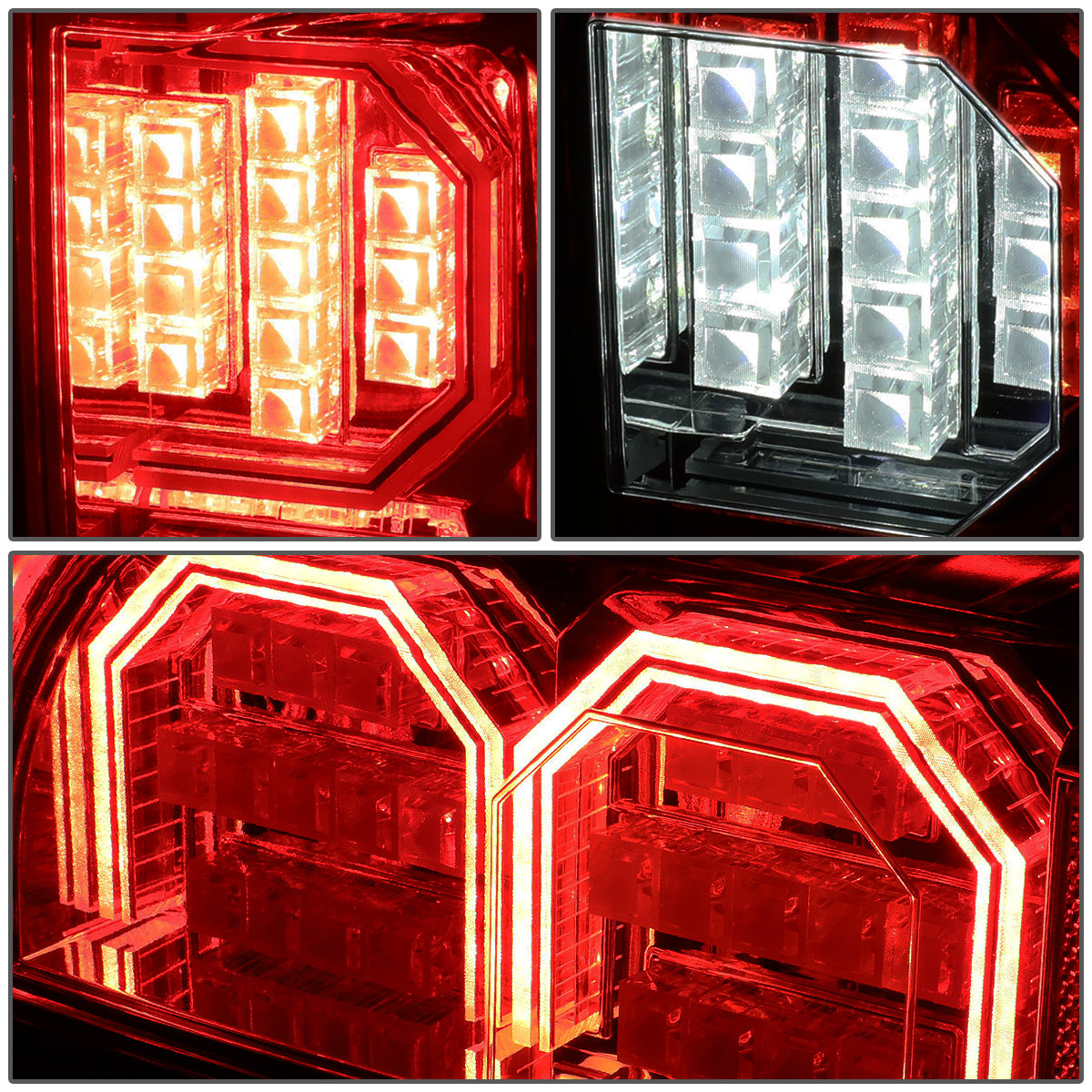 FAROS TRASEROS 15-17 FORD F-150 - 3D STRIP - TRON STYLE - LED - RED / SMOKE