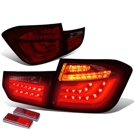 FAROS TRASEROS 13-15 BMW 3-SERIES F30 - 4DR - 3D STRIP - LED - RED / SMOKE