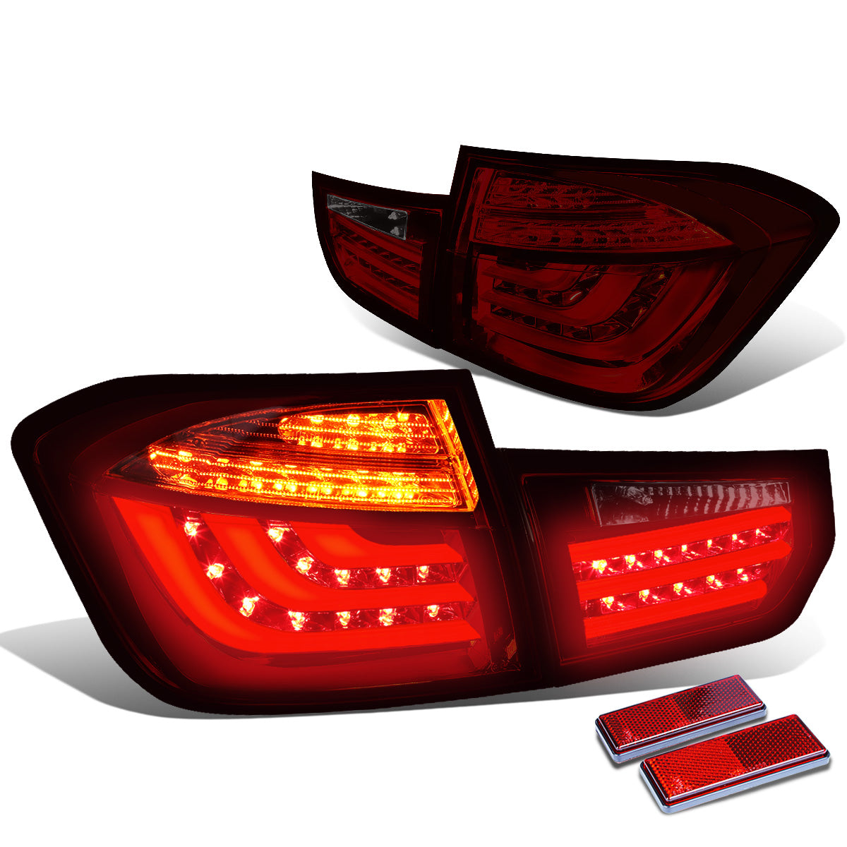 FAROS TRASEROS 13-15 BMW 3-SERIES F30 - 4DR - 3D STRIP - LED - RED / SMOKE