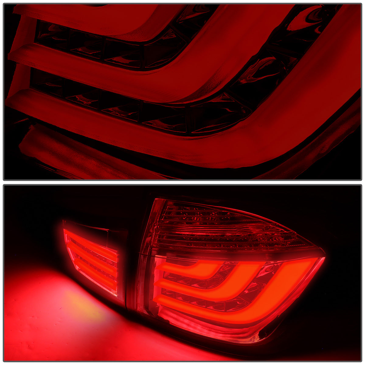 FAROS TRASEROS 13-15 BMW 3-SERIES F30 - 4DR - 3D STRIP - LED - RED / SMOKE
