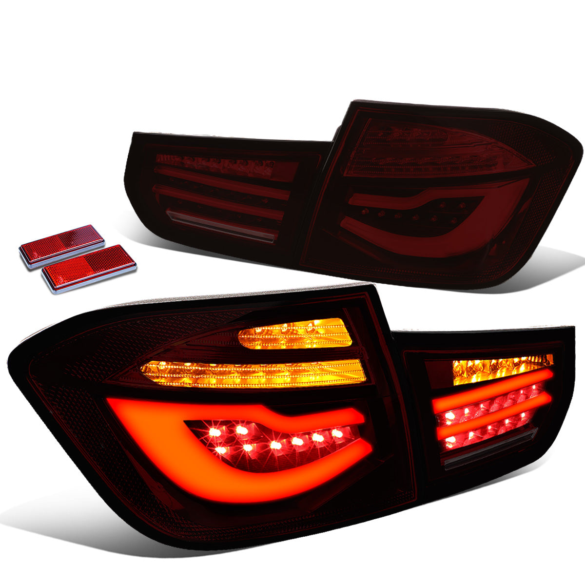 FAROS TRASEROS 12-13 BMW 325I 4-DR / 12-15 BMW 320I, 328I, 335I 4-DR / 14-15 BMW 328D 4-DR - 3D STRIP - LED - RED / SMOKE