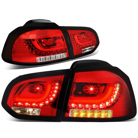 FAROS TRASEROS 10-14 VOLKSWAGEN GOLF HATCHBACK - 3D STRIP - LED - RED / CLEAR