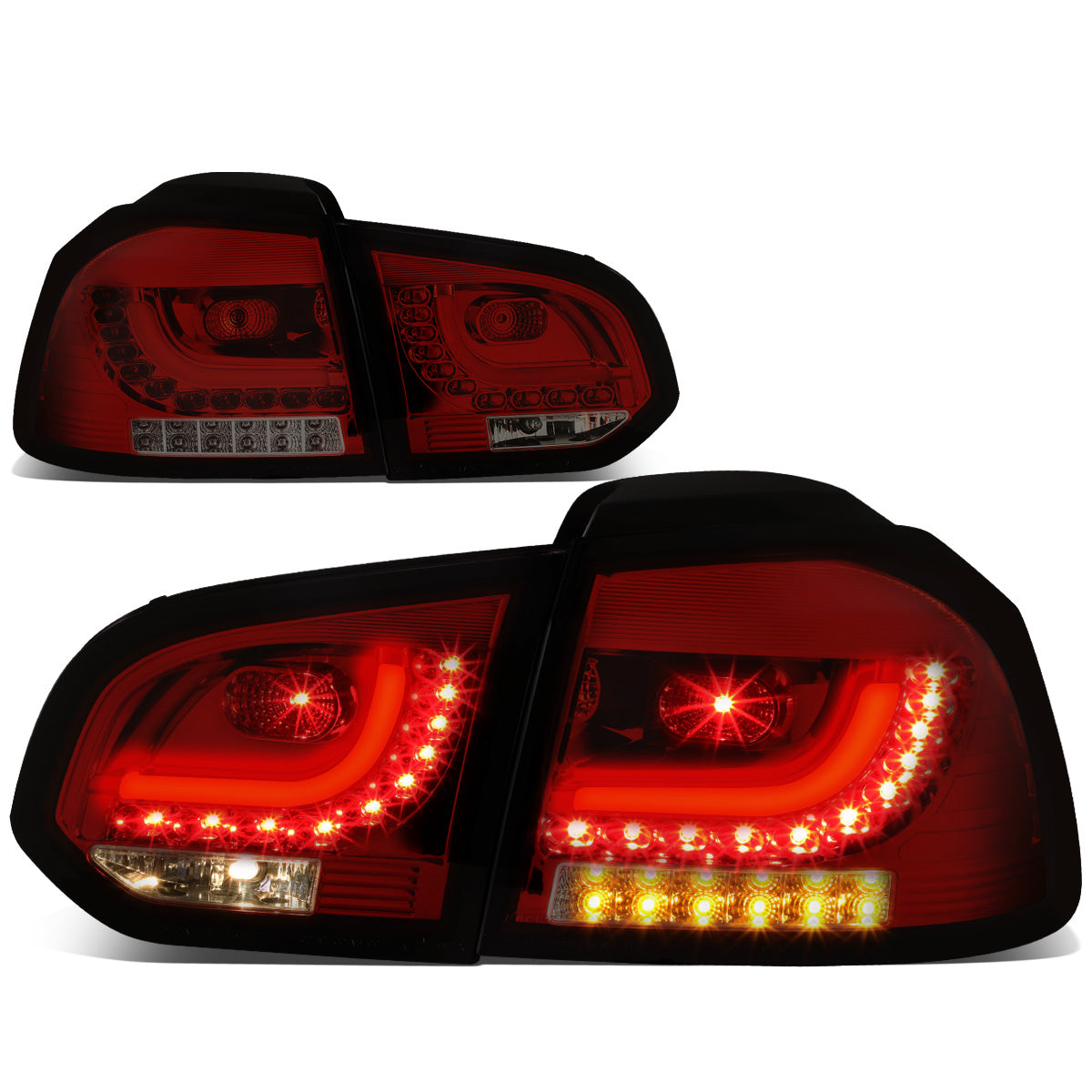 FAROS TRASEROS 10-14 VOLKSWAGEN GOLF HATCHBACK - 3D STRIP - LED - RED / SMOKE
