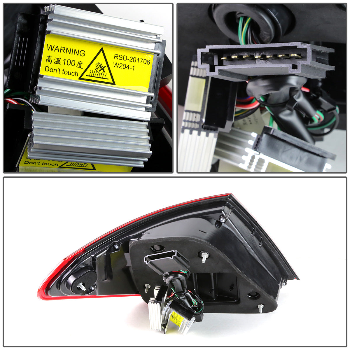 FAROS TRASEROS 08-11 MERCEDES BENZ C-CLASS W204 4-DOOR - 3D STRIP - LED - RED / CLEAR